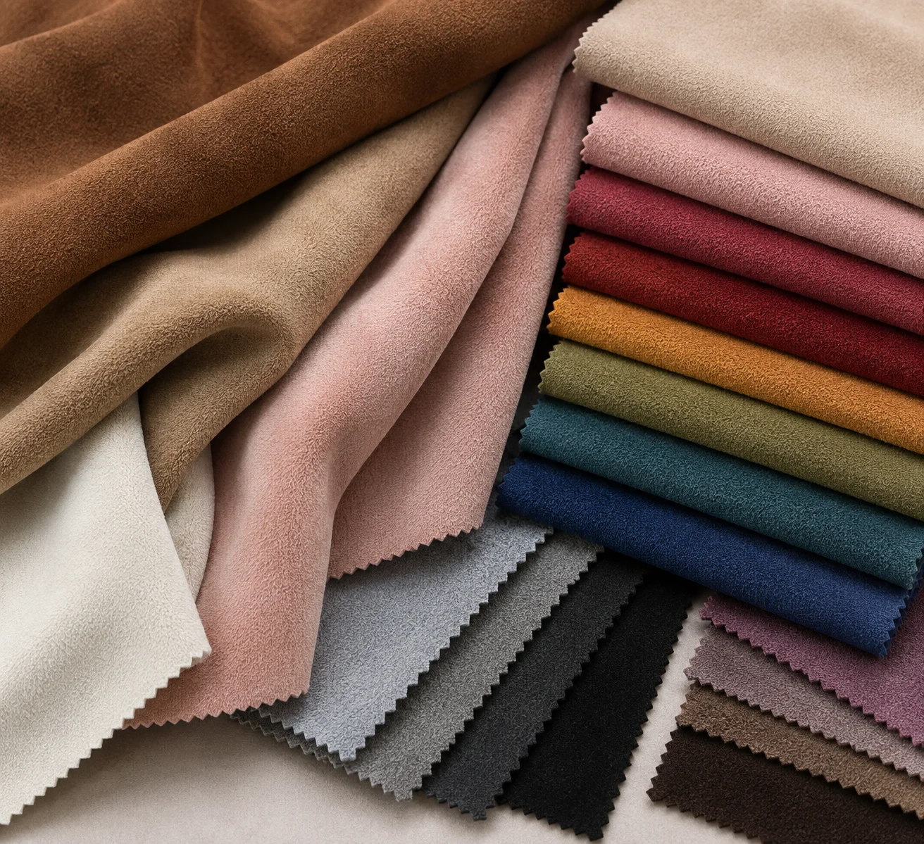 Suede and brushed fabrics